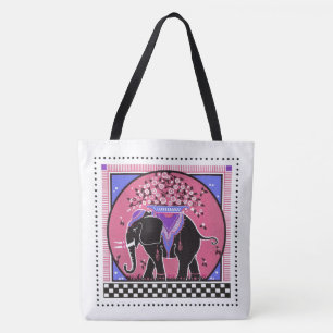 Elephant Parade in Pink Tote Bag