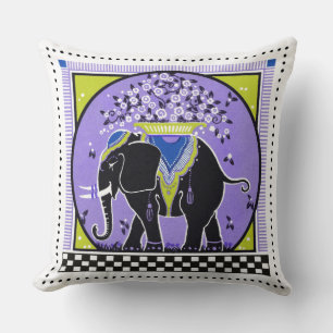 Elephant Parade Pillow in Lavender
