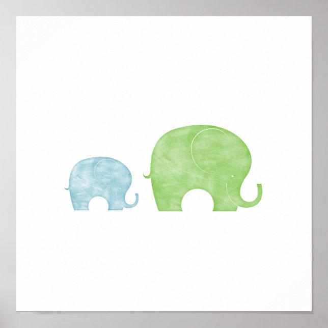 Elephant Parent & Baby Poster (Front)