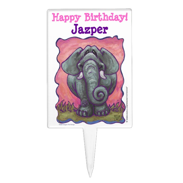 Elephant Party Center Cake Topper (Front)