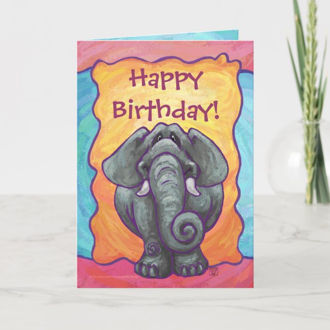 Elephant Party Center Card (Front)
