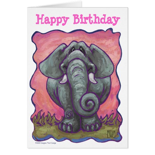 Elephant Party Center Cards (Front)