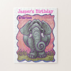 Elephant Party Center Jigsaw Puzzle