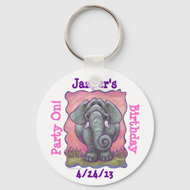 Elephant Party Center Keychain (Front)