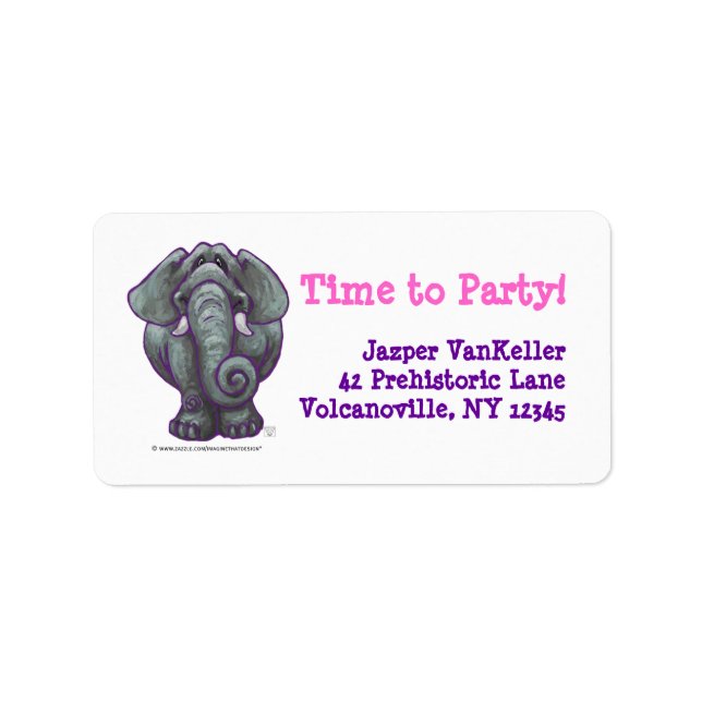 Elephant Party Center Label (Front)