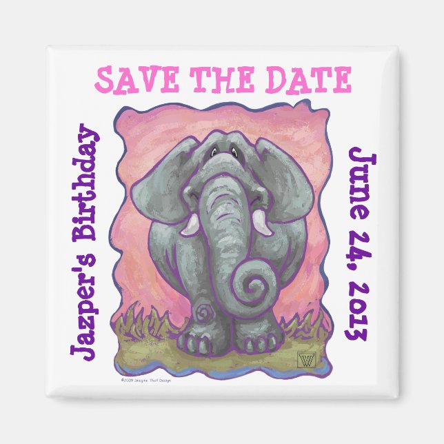 Elephant Party Center Magnet (Front)