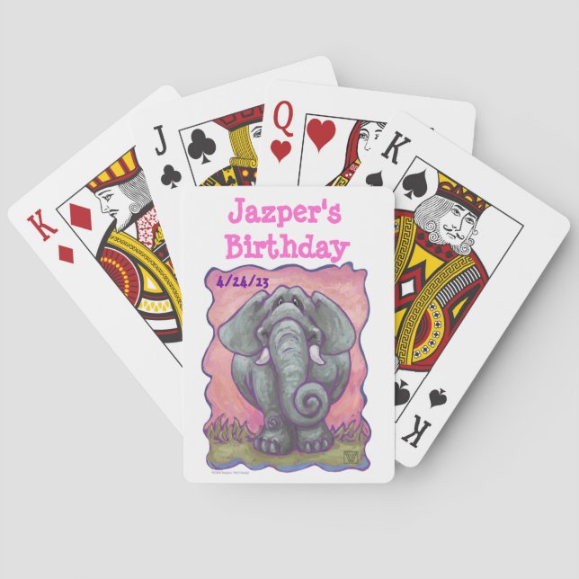 Elephant Party Center Poker Cards (Back)