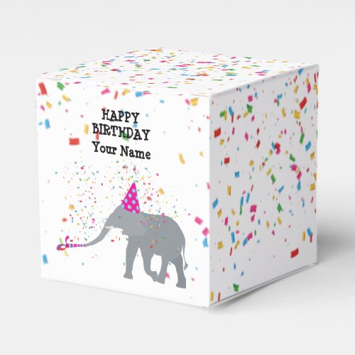 Elephant Partying _ Animals at Birthday Party Favor Boxes