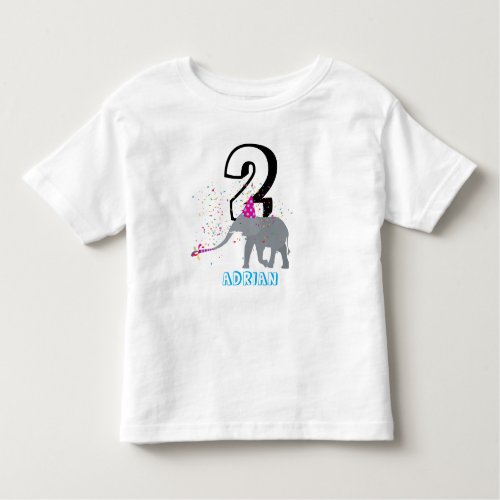 Elephant Partying _ Animals Birthday Age Boy Girl Toddler T_shirt