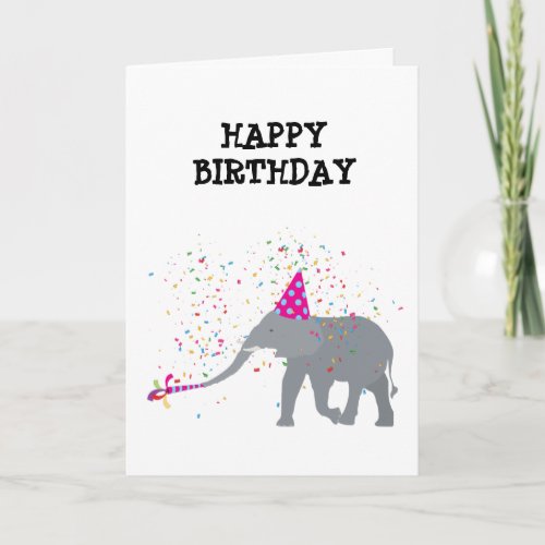 Elephant Partying _ Animals Having a Party Card