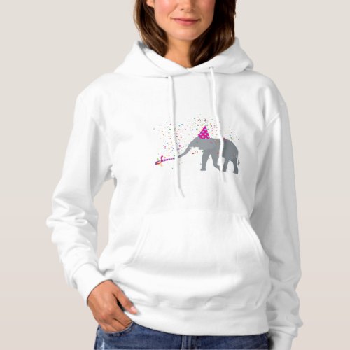 Elephant Partying _ Animals Having a Party Hoodie