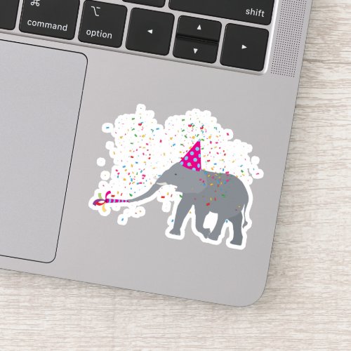Elephant Partying _ Animals Having a Party Sticker