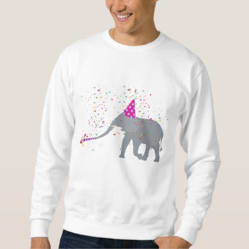 Elephant Partying _ Animals Having a Party Sweatshirt