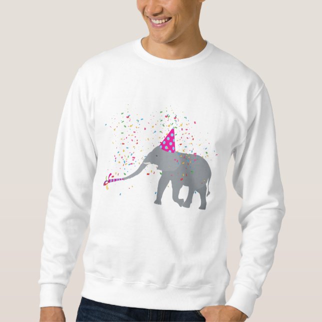 Elephant Partying - Animals Having a Party Sweatshirt (Front)