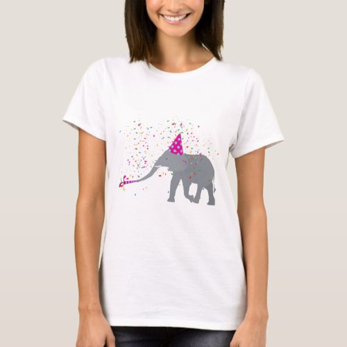 Elephant Partying _ Animals Having a Party T_Shirt