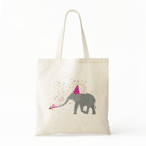 Elephant Partying - Animals Having a Party Tote Bag