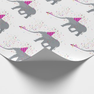 Elephant Partying - Animals Having a Party Wrapping Paper