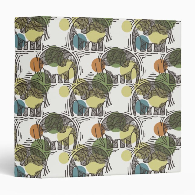 Elephant Pattern 3 Ring Binder (Front/Spine)