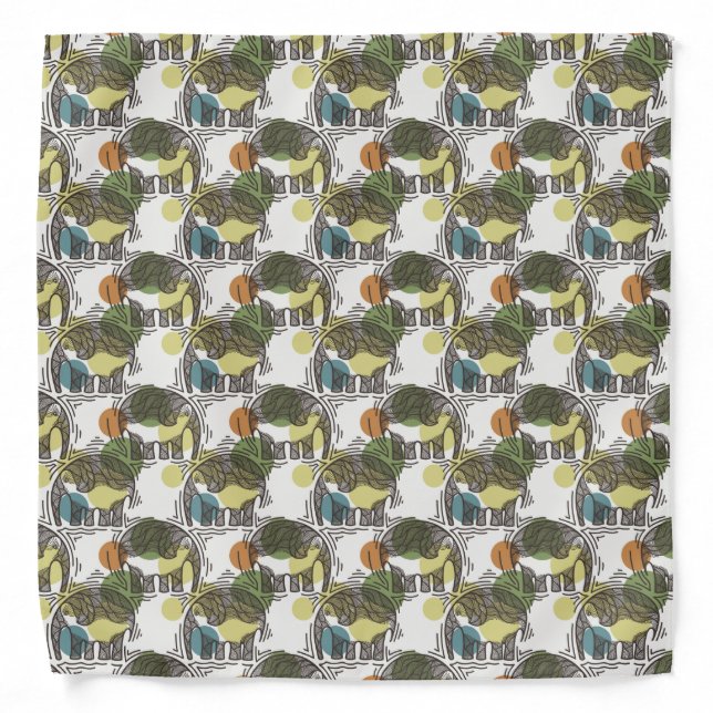 Elephant Pattern Bandana (Front)