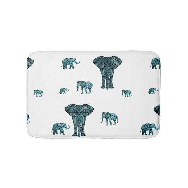 Elephant Pattern Bath Mat (Front)