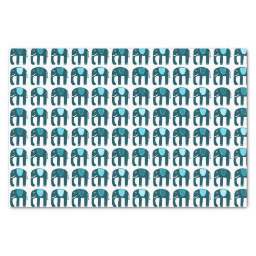 Elephant Pattern Blue Tissue Paper