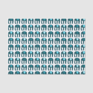 Elephant Pattern Blue Tissue Paper