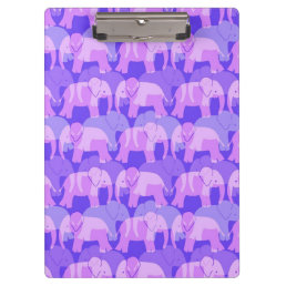 Elephant Pattern Clipboard - Purple