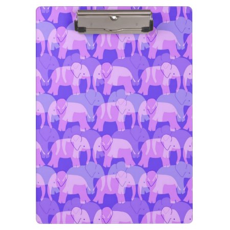 Elephant Pattern Clipboard - Purple