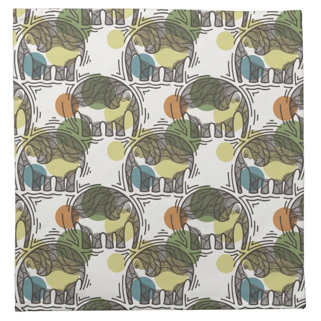 Elephant Pattern Cloth Napkin (Front)