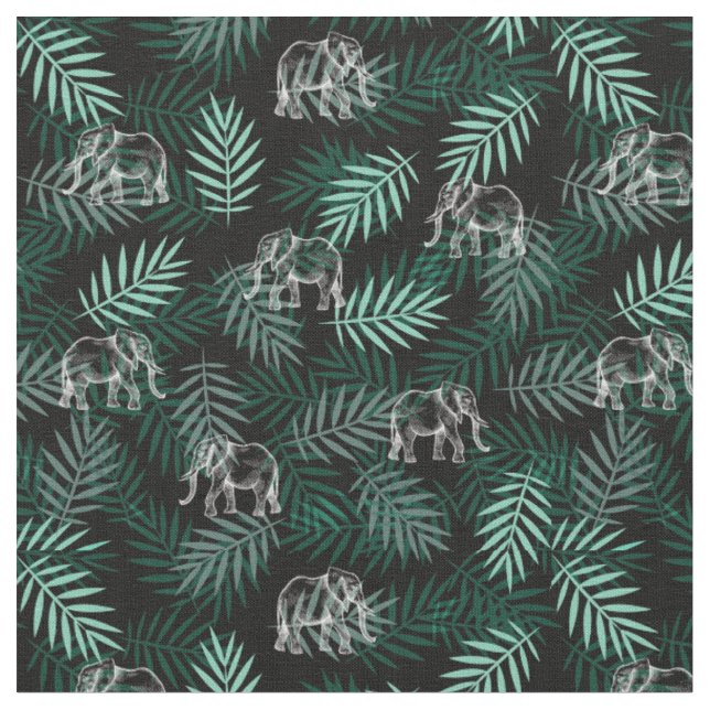 Elephant Pattern Fabric (Close Up)