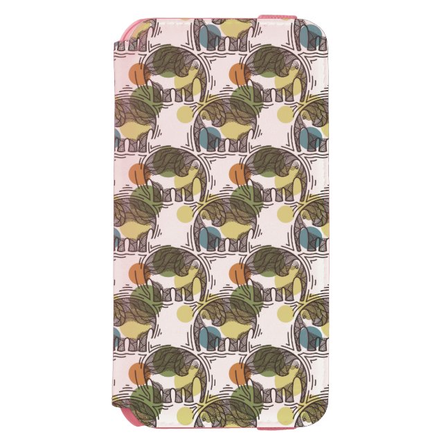 Elephant Pattern Incipio iPhone Wallet Case (Folio Front)