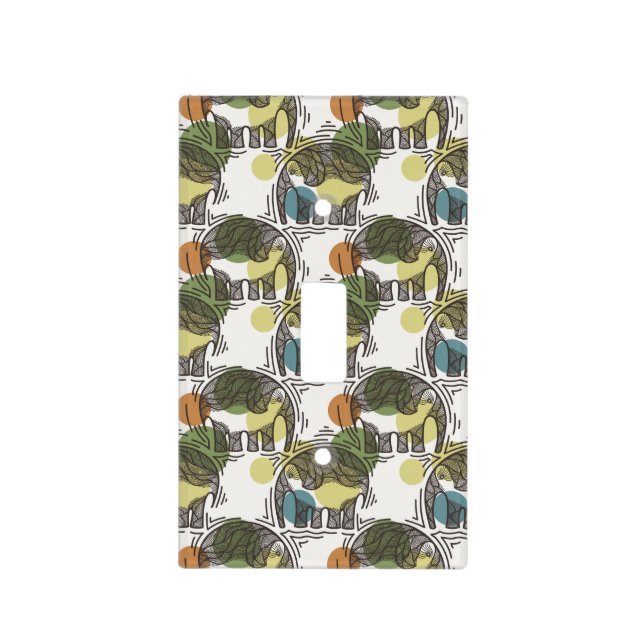 Elephant Pattern Light Switch Cover (Front)