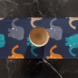 Elephant Pattern  Long Table Runner