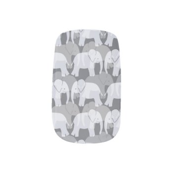 Elephant Pattern Minx Nails - Grey Minx Nail Wraps by StriveDesigns at Zazzle