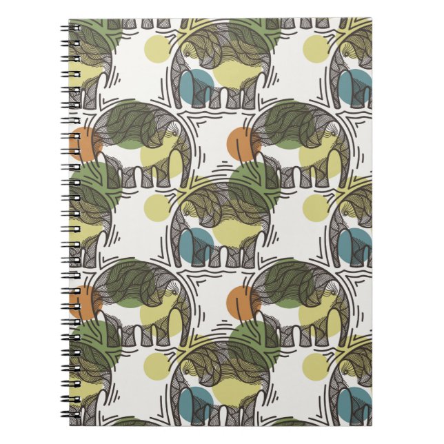 Elephant Pattern Notebook (Front)