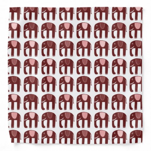 Elephant Pattern Pink Bandana