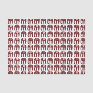 Elephant Pattern Pink Red Tissue Paper