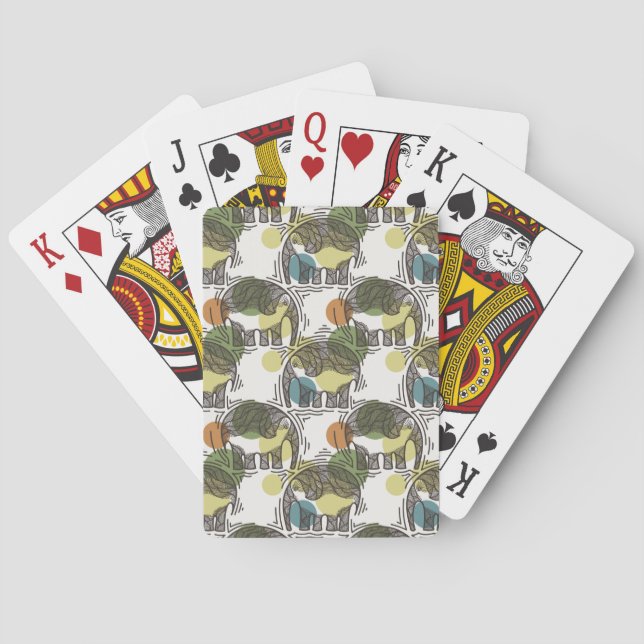 Elephant Pattern Poker Cards (Back)