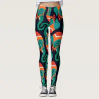 Elephant Skin Print Grey Leggings & Yoga Pants