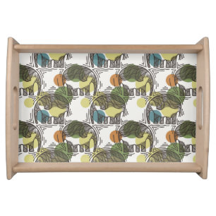 Elephant Pattern Serving Tray