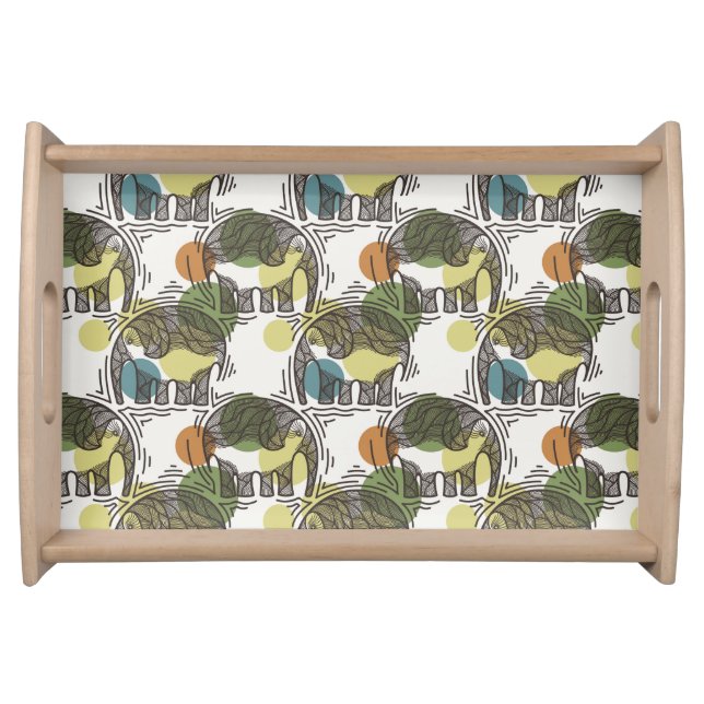 Elephant Pattern Serving Tray (Front)