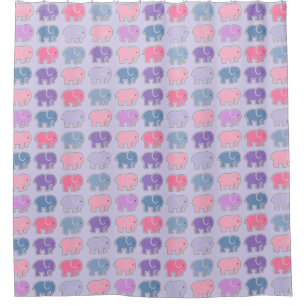 Elephant Pattern Shower Curtain