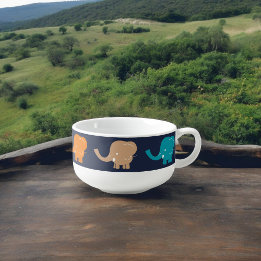 Elephant Pattern  Soup Mug
