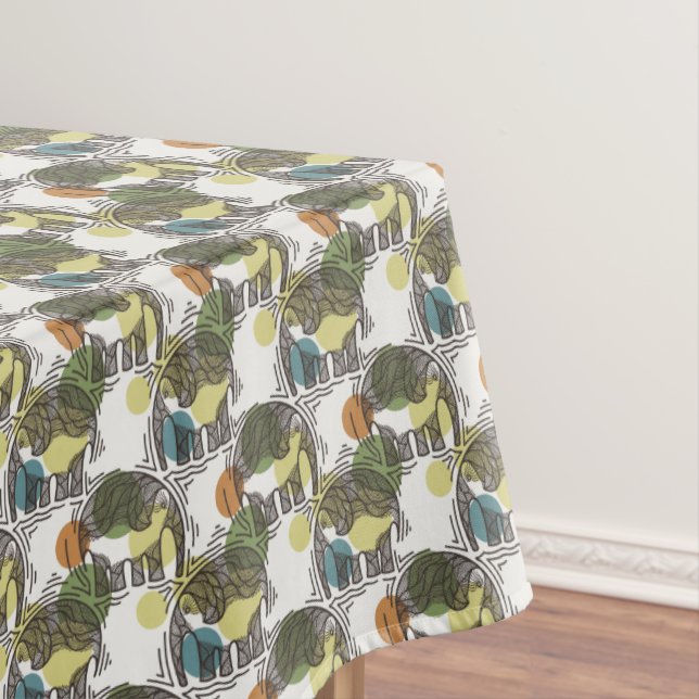 Elephant Pattern Tablecloth (In Situ)