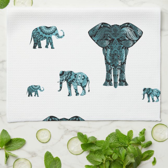 Elephant Pattern Towel (Folded)