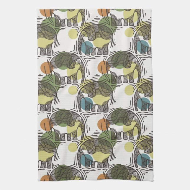Elephant Pattern Towel (Vertical)