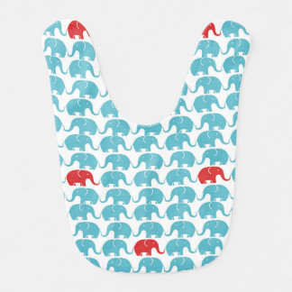 elephant pattern with red accent bib