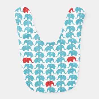 Elephant Pattern With Red Accent Bib by CateLE at Zazzle
