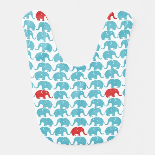 elephant pattern with red accent bib (Front)