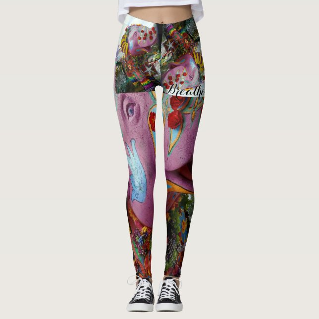Elephant Peace Yoga Leggings (Front)